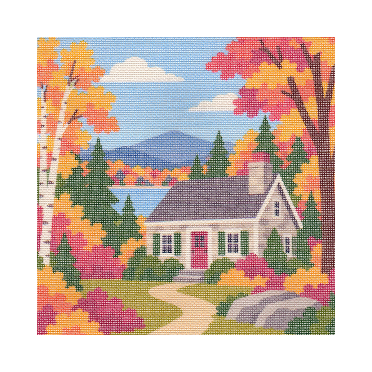 Fall Cottage — 12" x 12" Canvas
