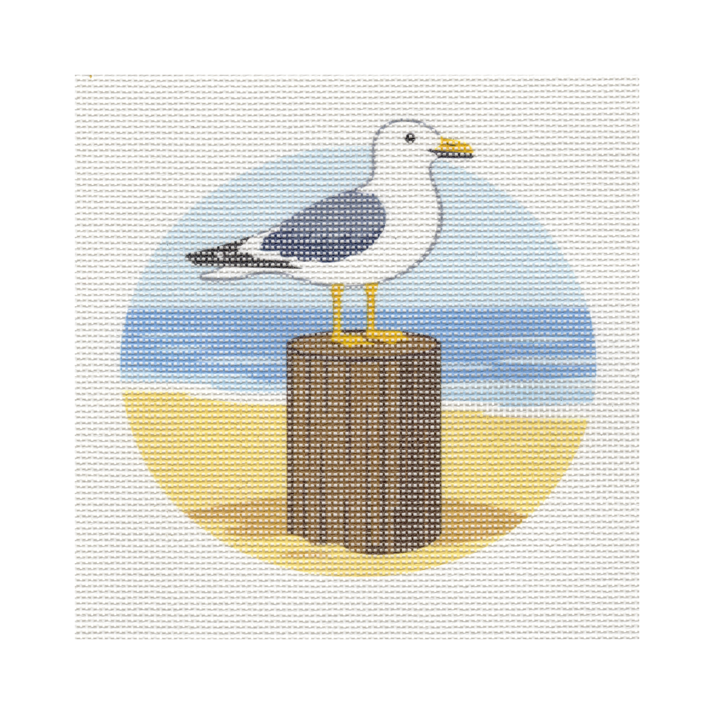 Seagull on Post — 8" x 8" Canvas