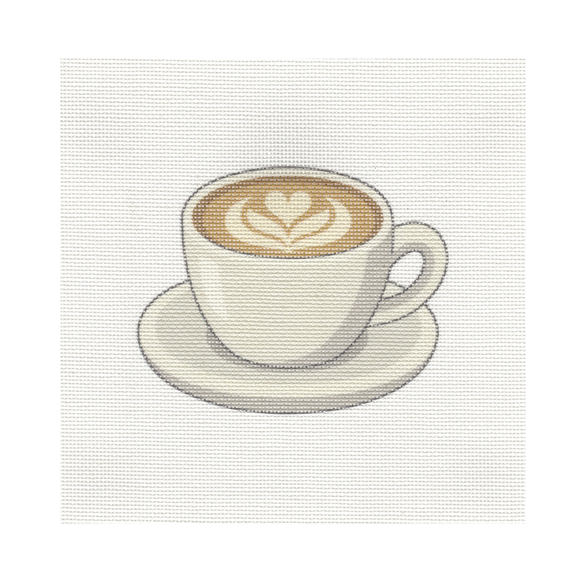 Hot Latte in Cup — 8" x 8" Canvas