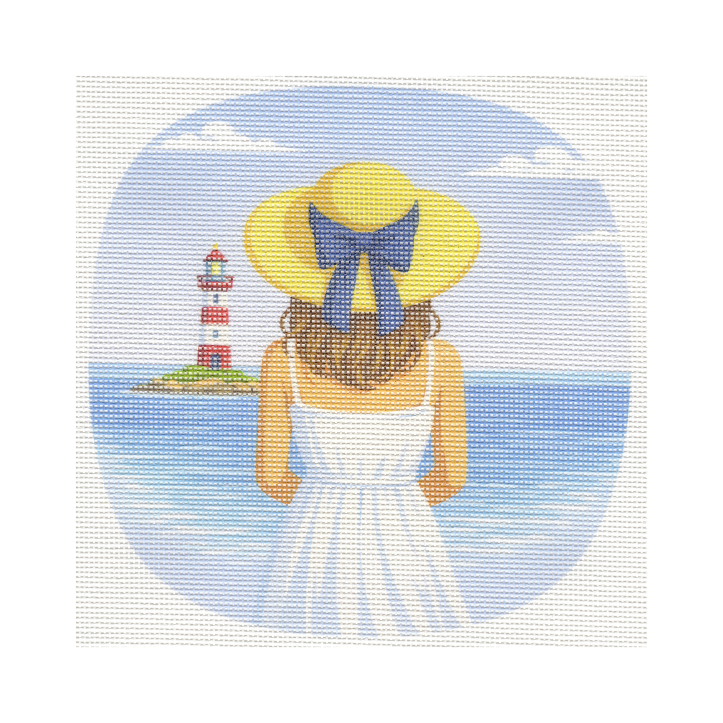 Girl Looking Out at Sea — 12" x 12" Canvas