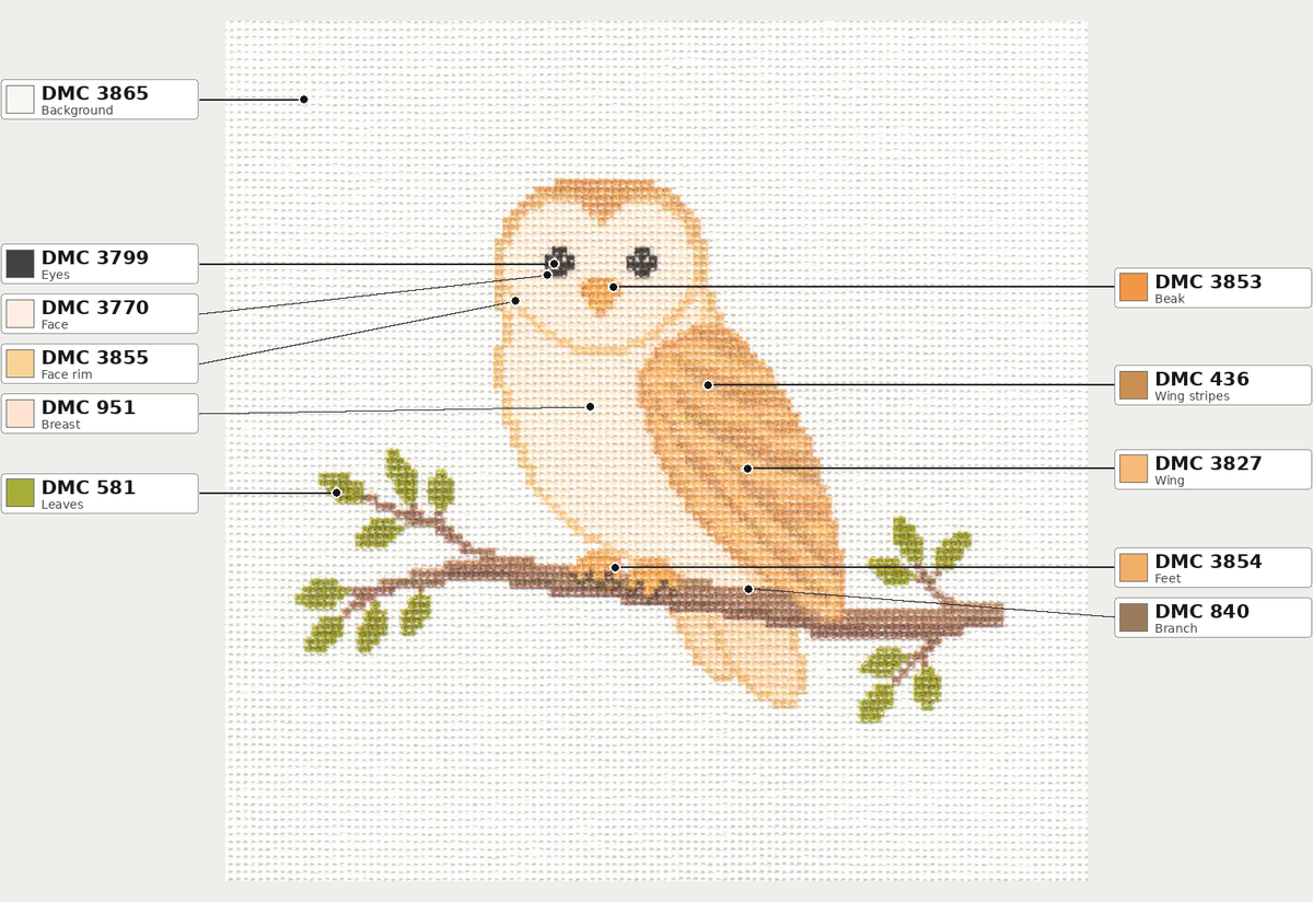 Barn Owl— 8" x 8"