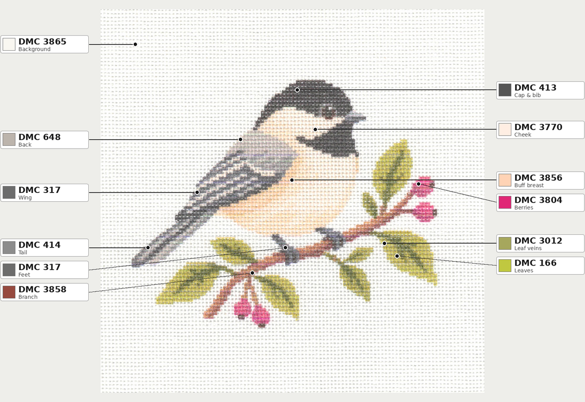 Chickadee — 8" x 8"