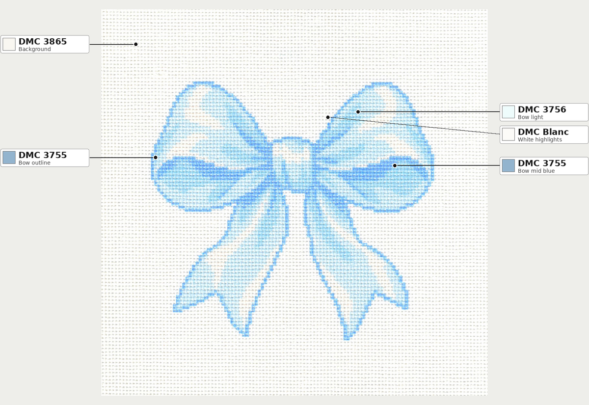 Blue Bow — 8" x 8"