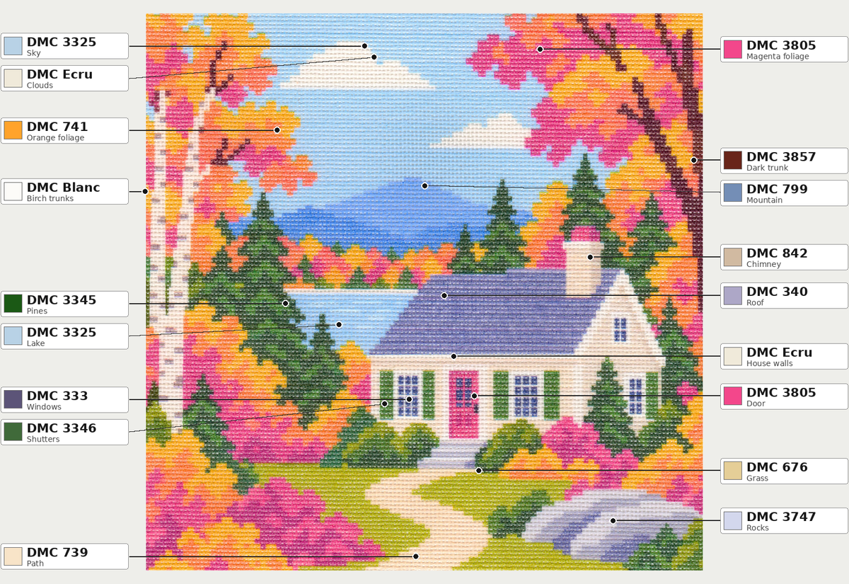 Autumn Cottage — 12" x 12"