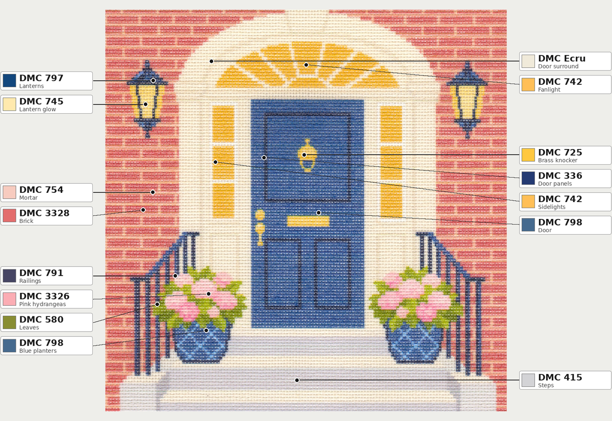 Beacon Hill Front Door — 12" x 12"