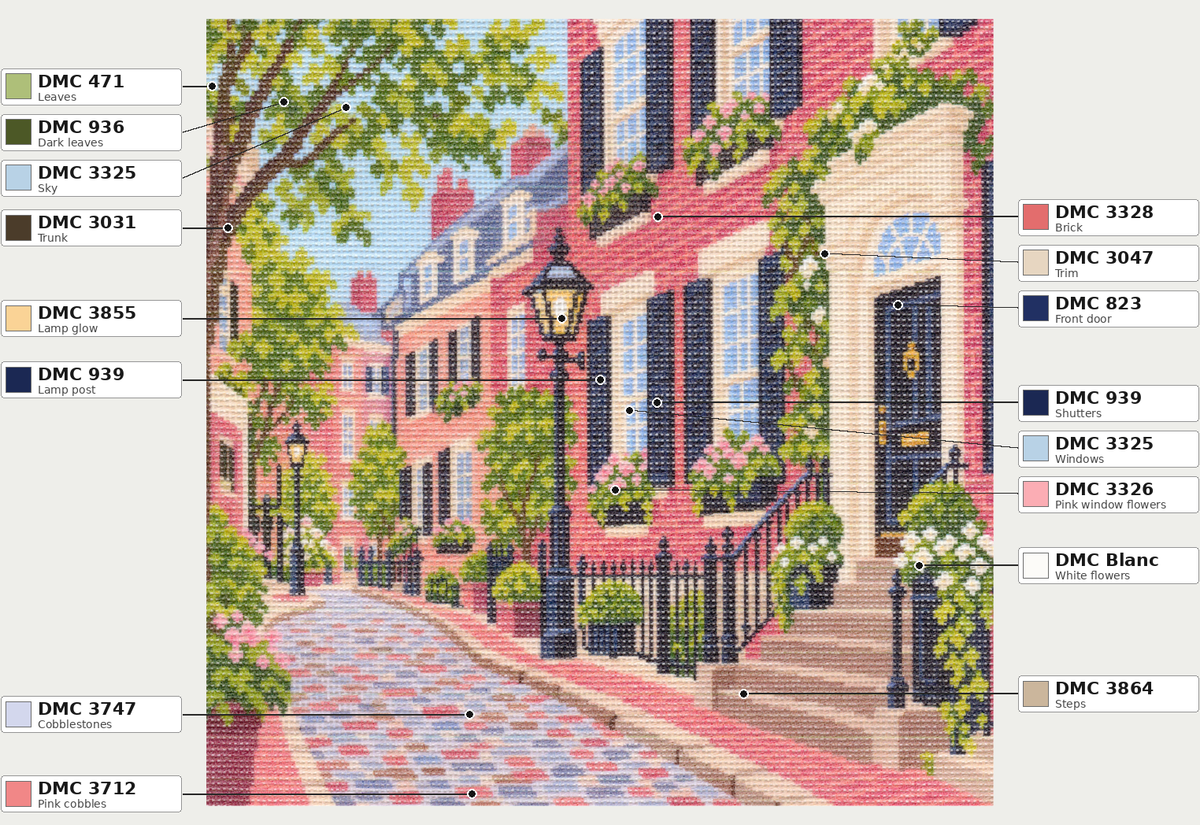 Beacon Hill Street in Summer — 12" x 12"