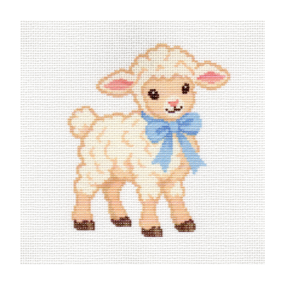 Lamb with Blue Bow — 8" x 8"