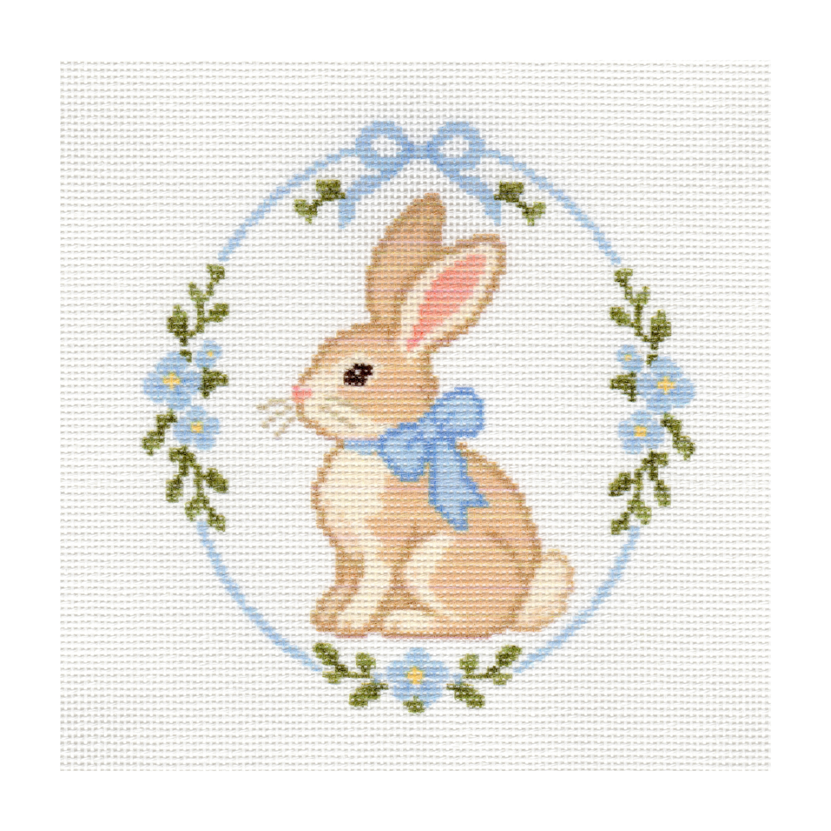 Bunny with Blue Bow — 8" x 8"