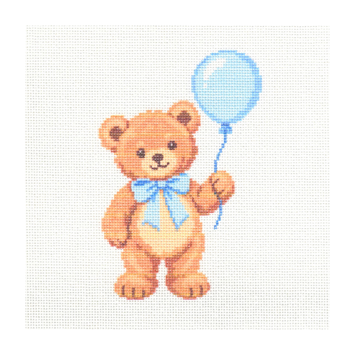 Teddy Bear Holding Balloon — 8" x 8" Canvas