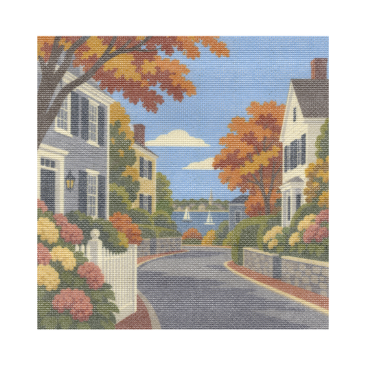 Newport Street in Fall — 12" x 12" Canvas
