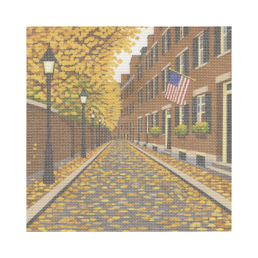 Boston Street in Fall — 12" x 12" Canvas