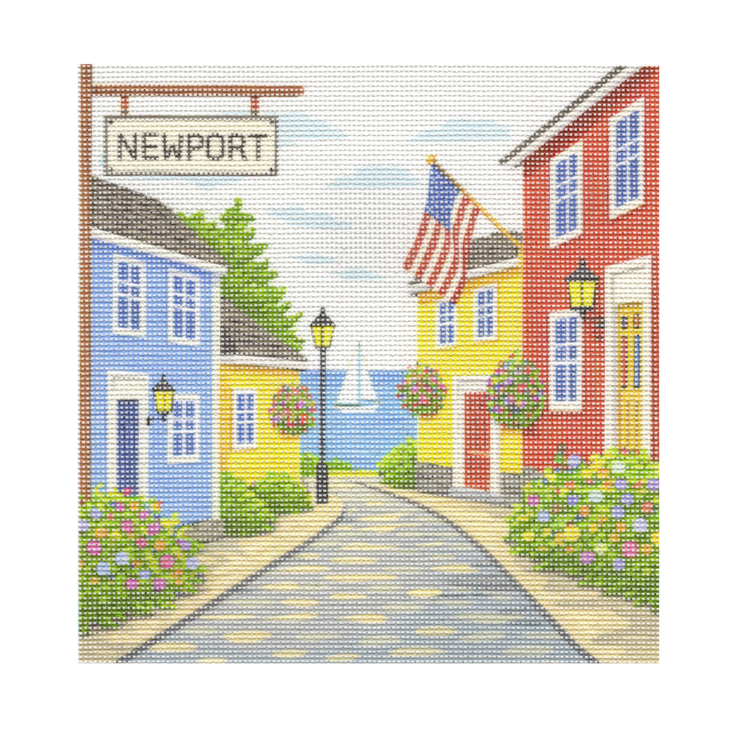 Street in Newport — 12" x 12" Canvas