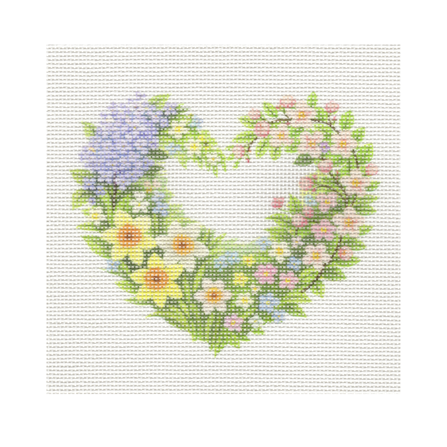 Heart Made of Flowers — 8" x 8" Canvas