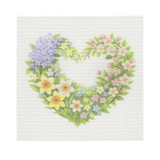 Heart Made of Flowers — 8" x 8" Canvas