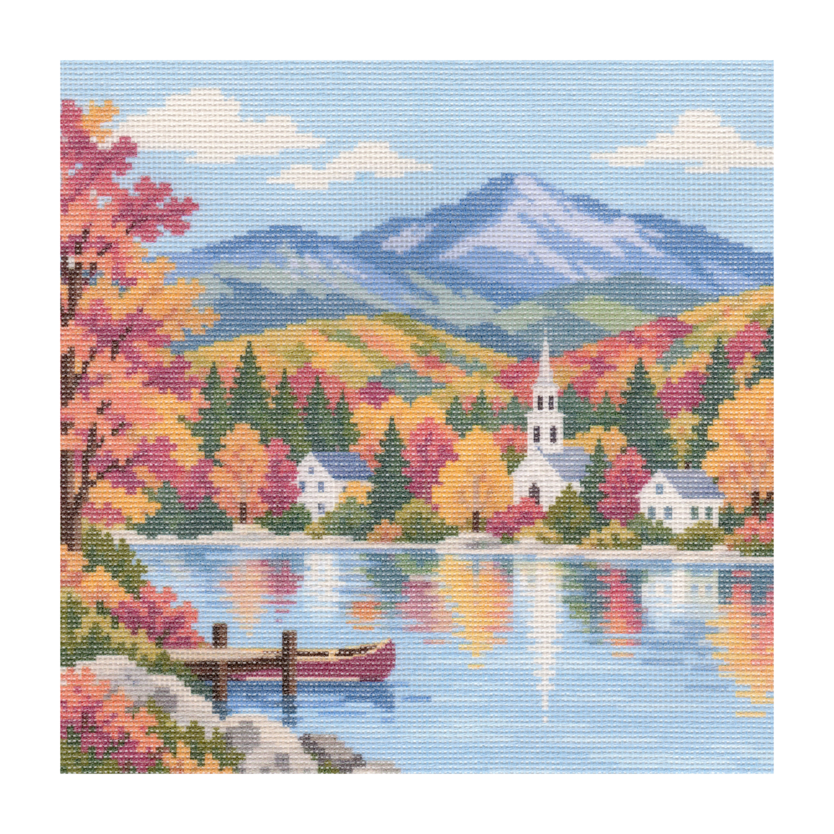 Mountain Town in Autumn — 12" x 12"