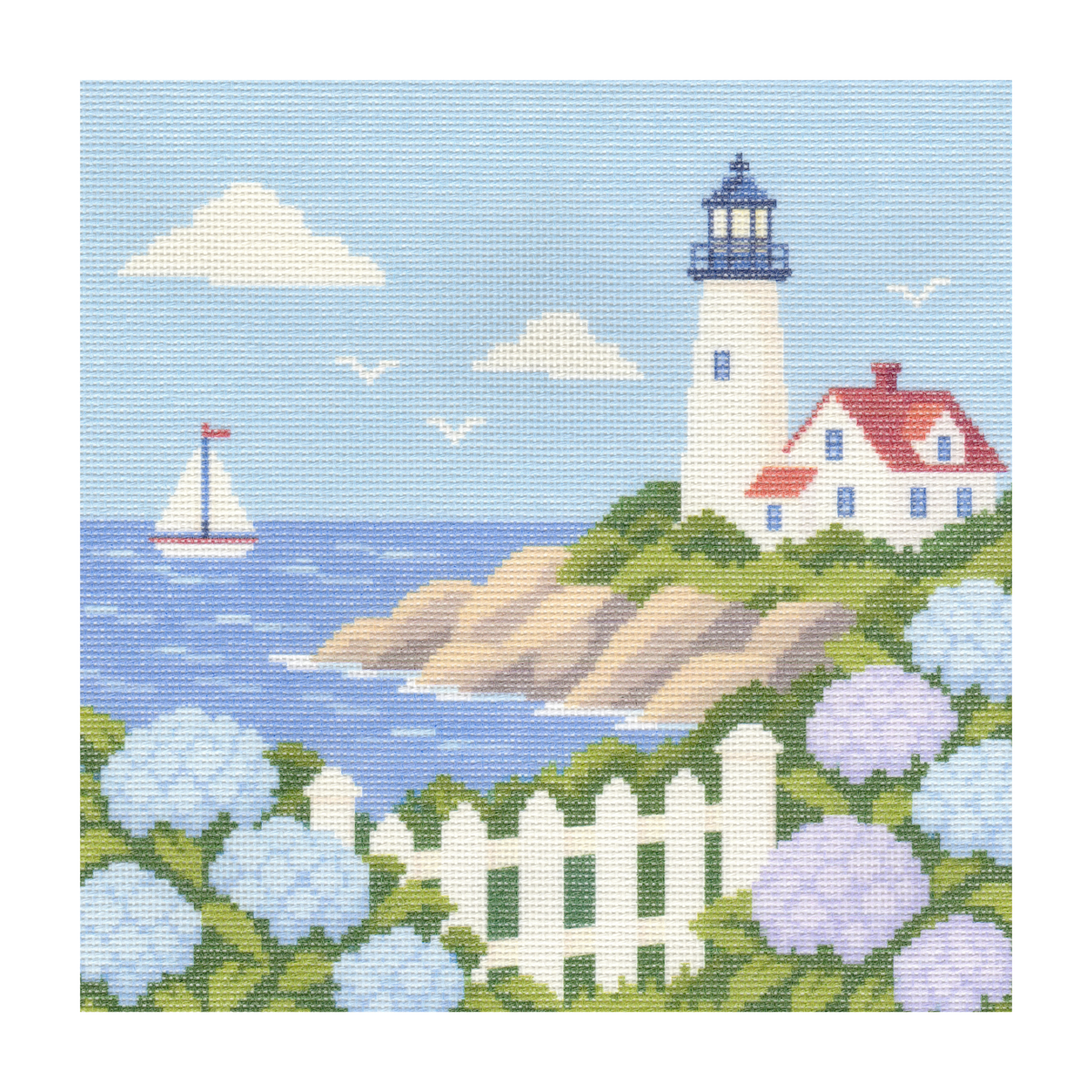 Nantucket Lighthouse on Cliff — 12" x 12"
