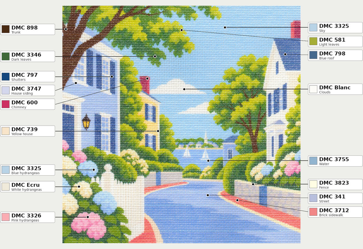 Newport Street in Summer — 12" x 12"