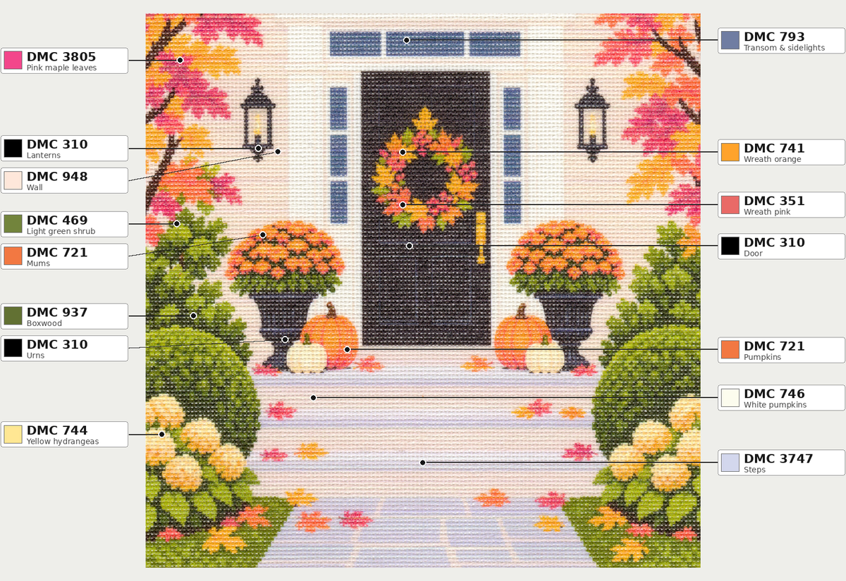 Front Door in Autumn — 12" x 12"