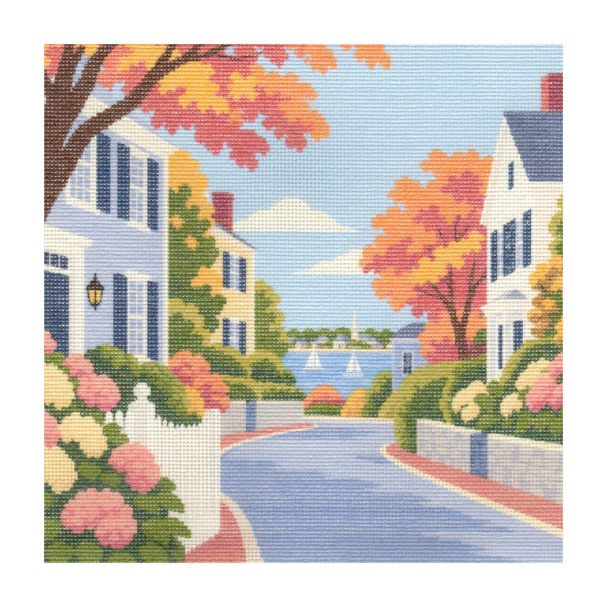 Newport Street in Fall — 12" x 12"