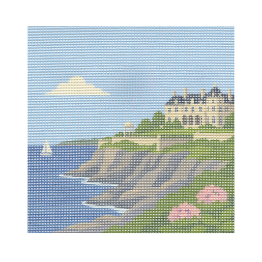 Classic Seaside Mansion — 12" x 12" Canvas