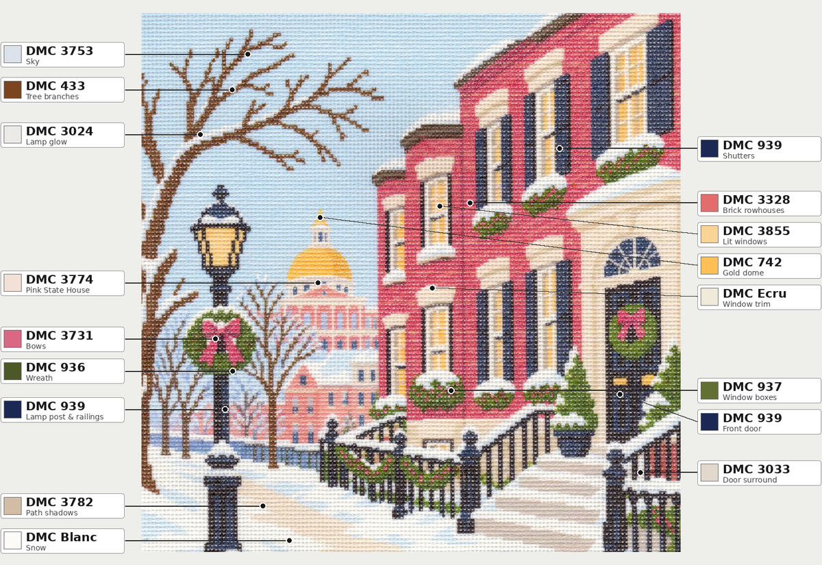 Back Bay in Winter — 12" x 12"