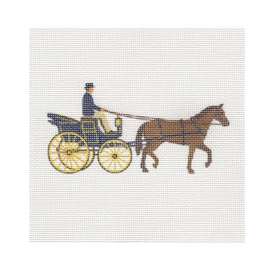 Horse Drawn Carriage — 8" x 8" Canvas