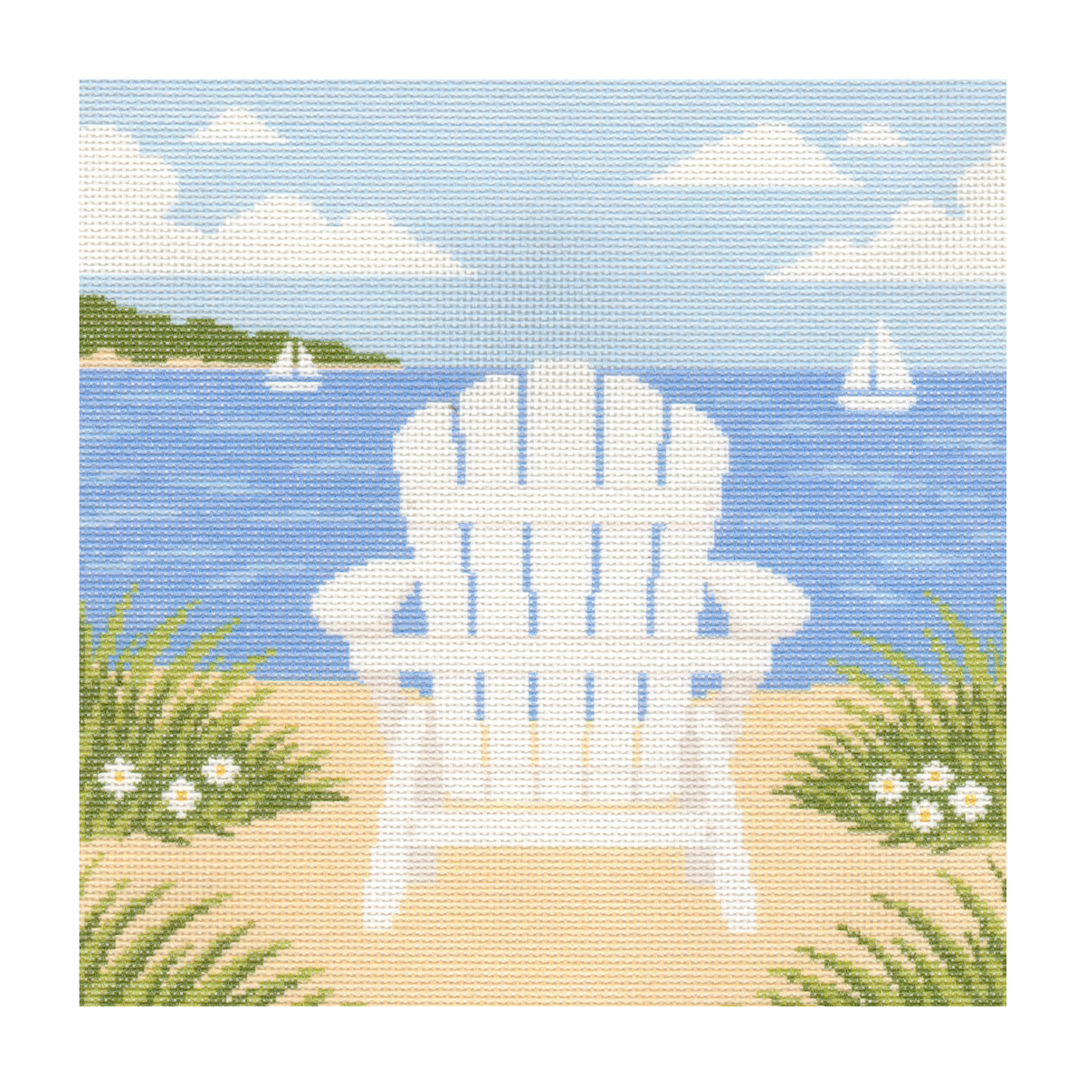 Adirondack Chair Facing Water — 12" x 12"