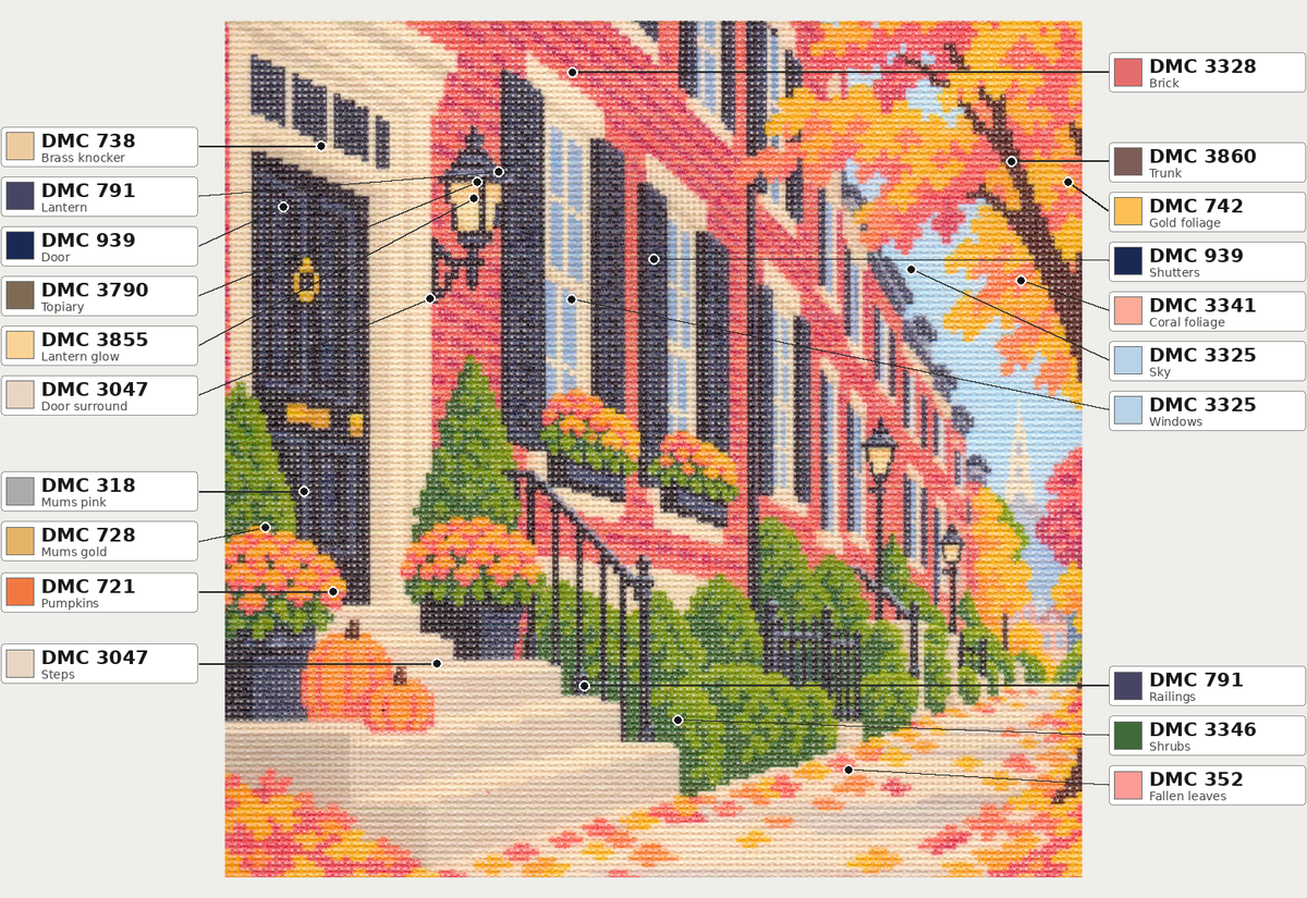 Beacon Hill in Autumn — 12" x 12"