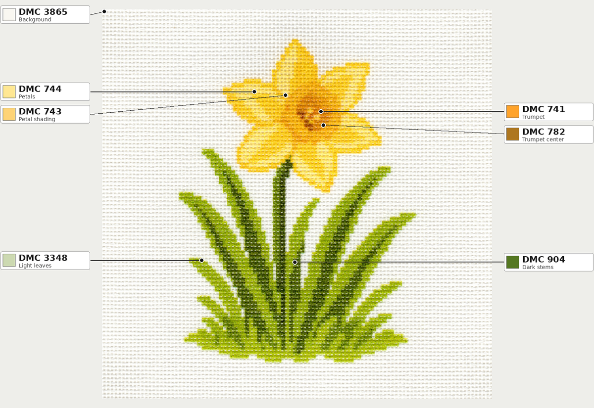 Daffodil — 8" x 8"