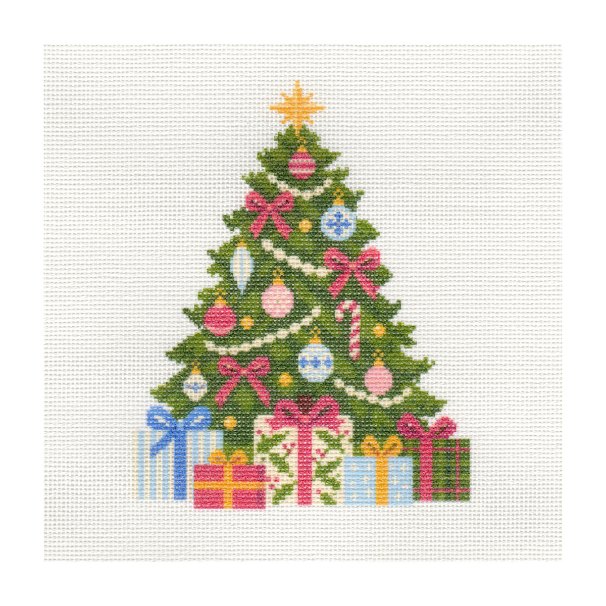 Christmas Tree with Presents  — 8" x 8"