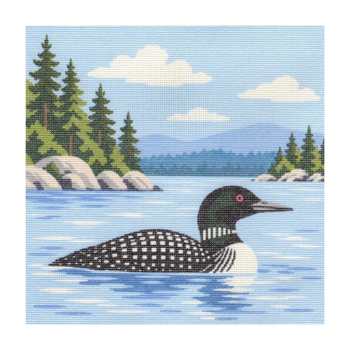 Loon in Lake — 12" x 12"