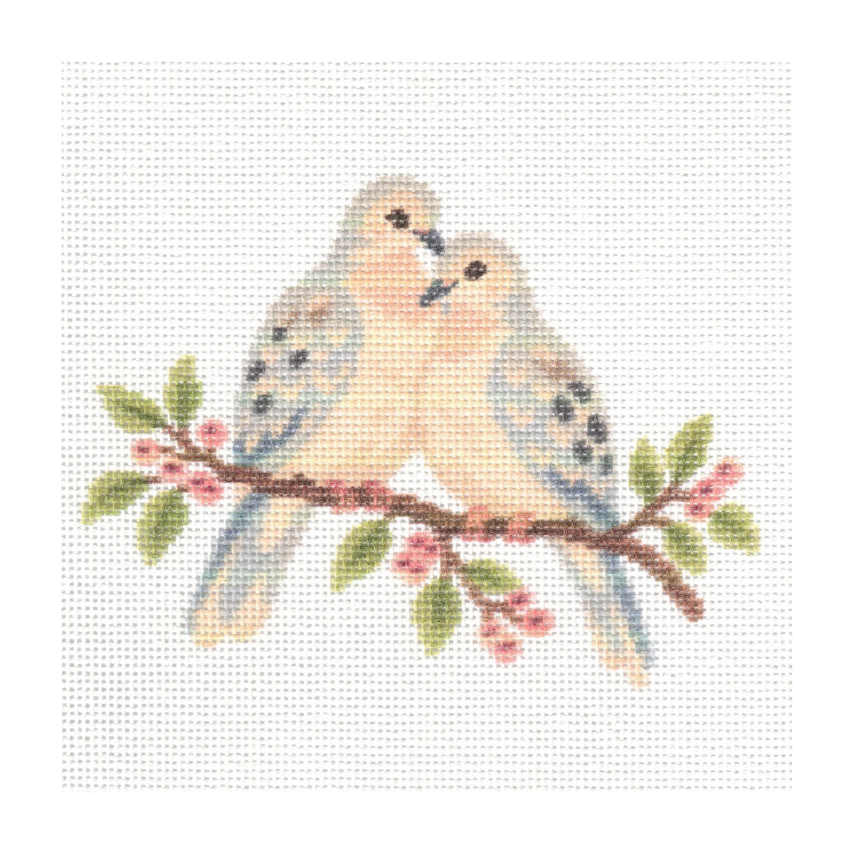 Turtledoves Together — 8" x 8" Canvas
