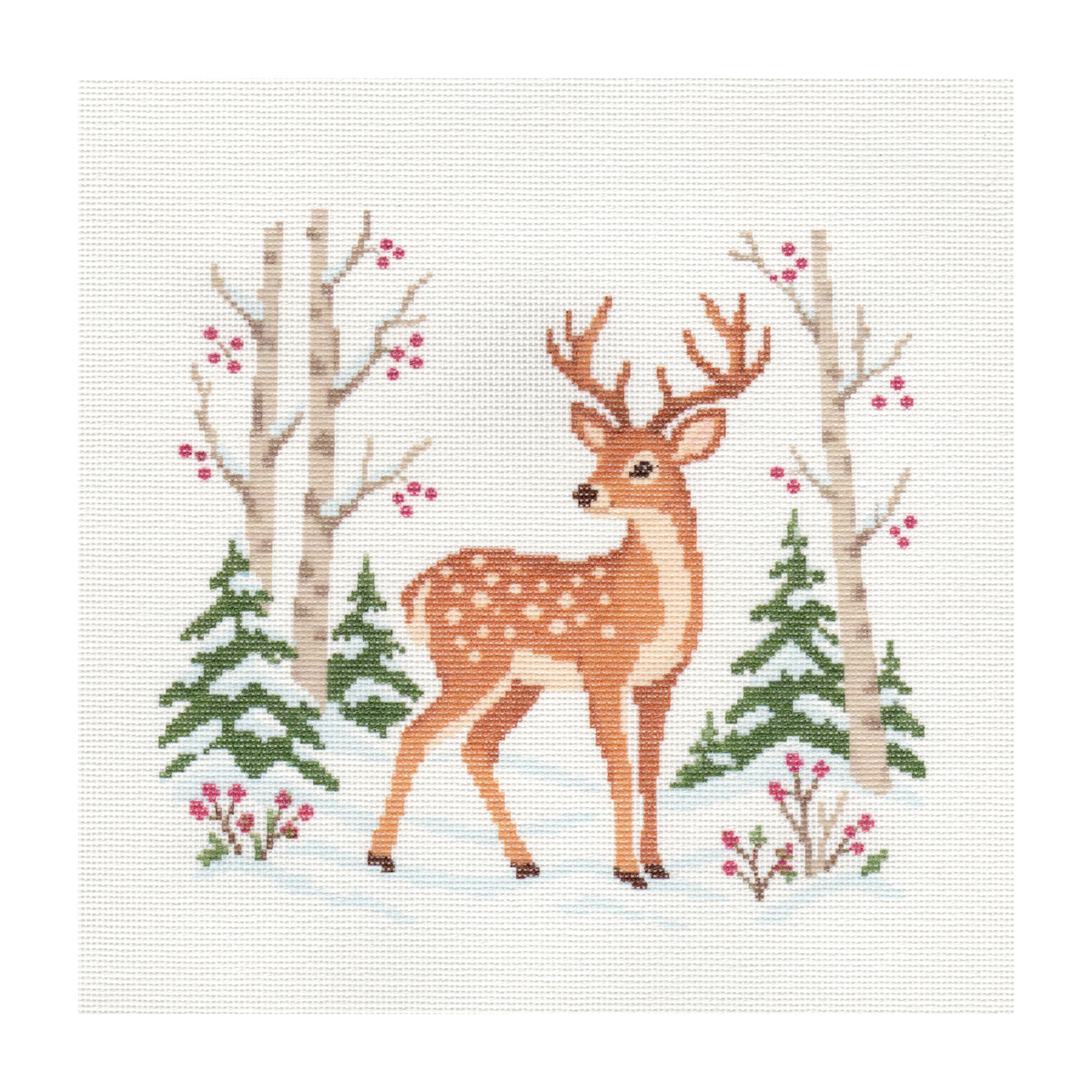 Deer in Winter Woods  — 12" x 12"